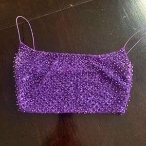 Oh Polly purple beaded top